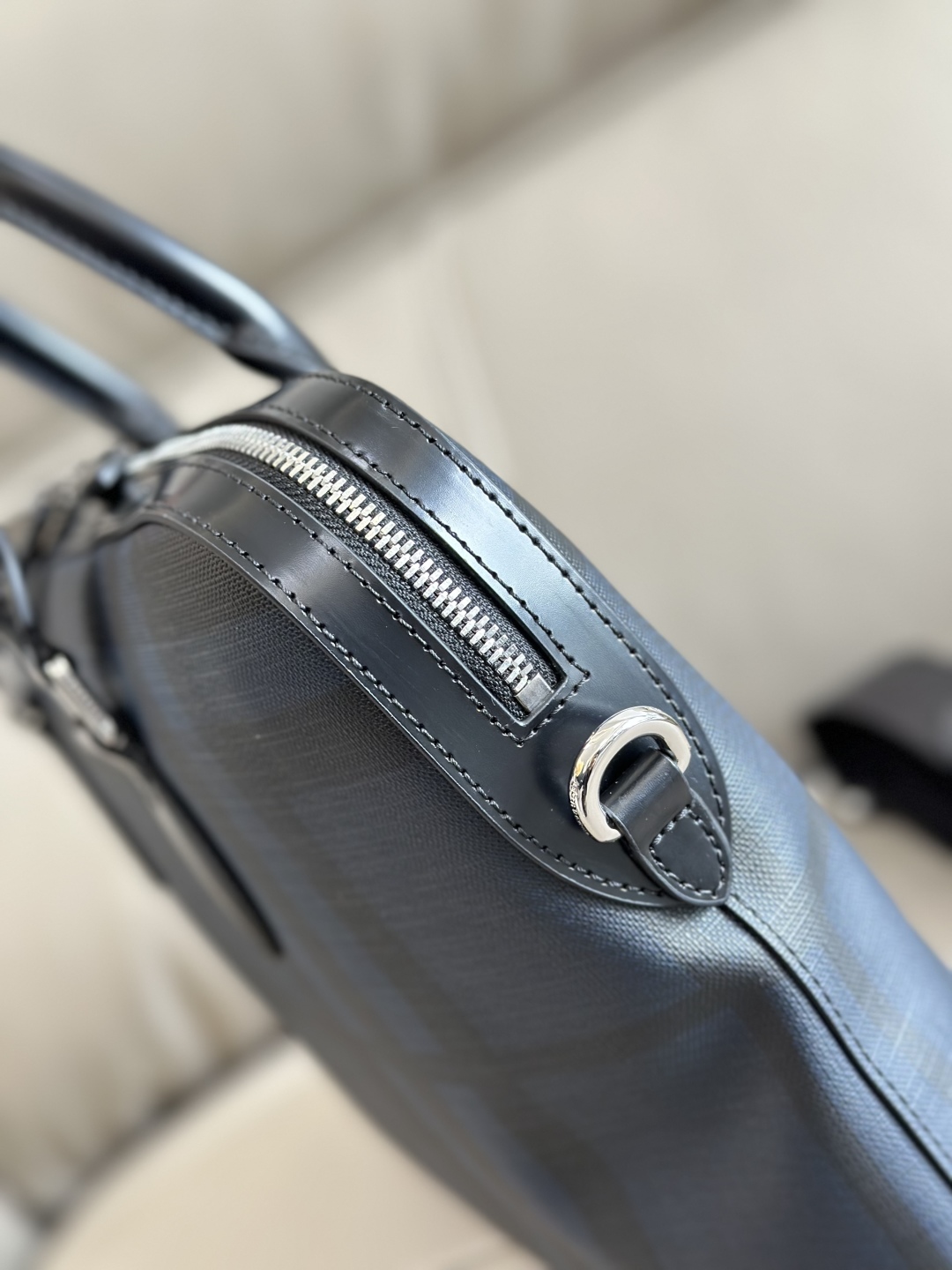 Burberry Briefcase Smoked plaid blue-black 37 x 5 x 27cm business