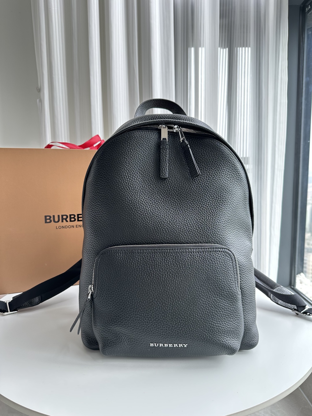 Burberry Leather Backpack, Multiple Zip Pockets, Commute Style, 29 x 15 x 40cm 2 a1744531112467 2807