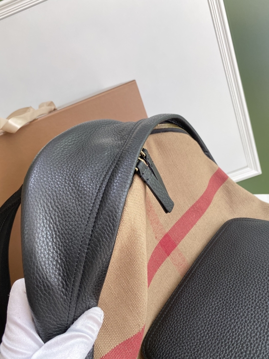 Burberry Canvas Check Backpack with Leather Trim - Commute in Style 4 a1744531301253 7875