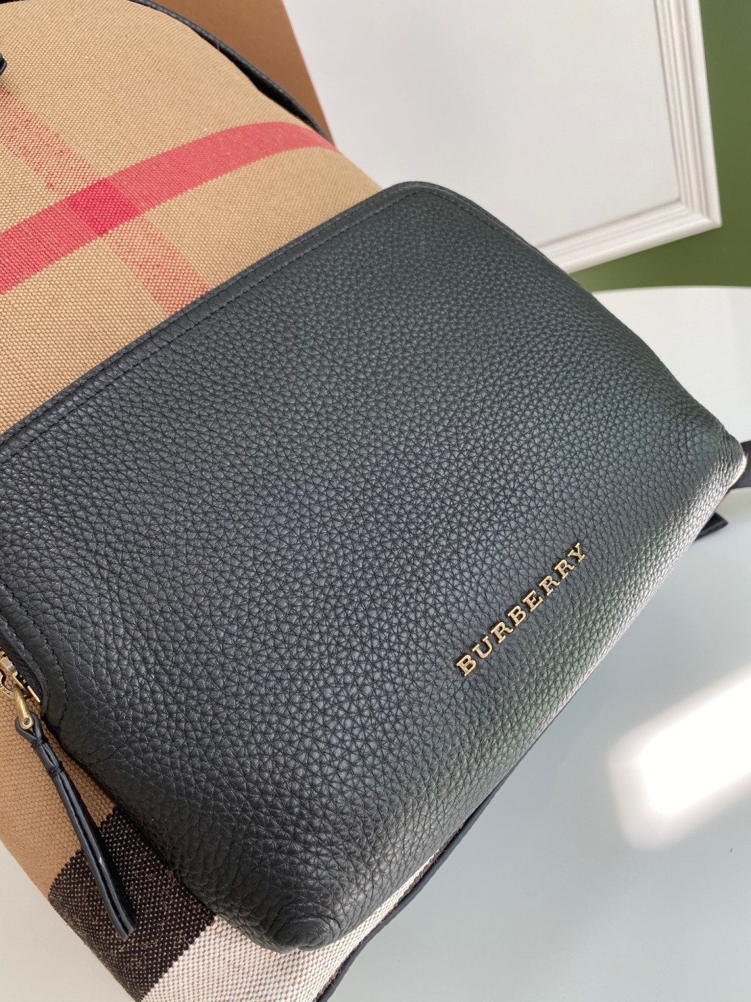 Burberry Canvas Check Backpack with Leather Trim - Commute in Style 6 a1744531301323 0828