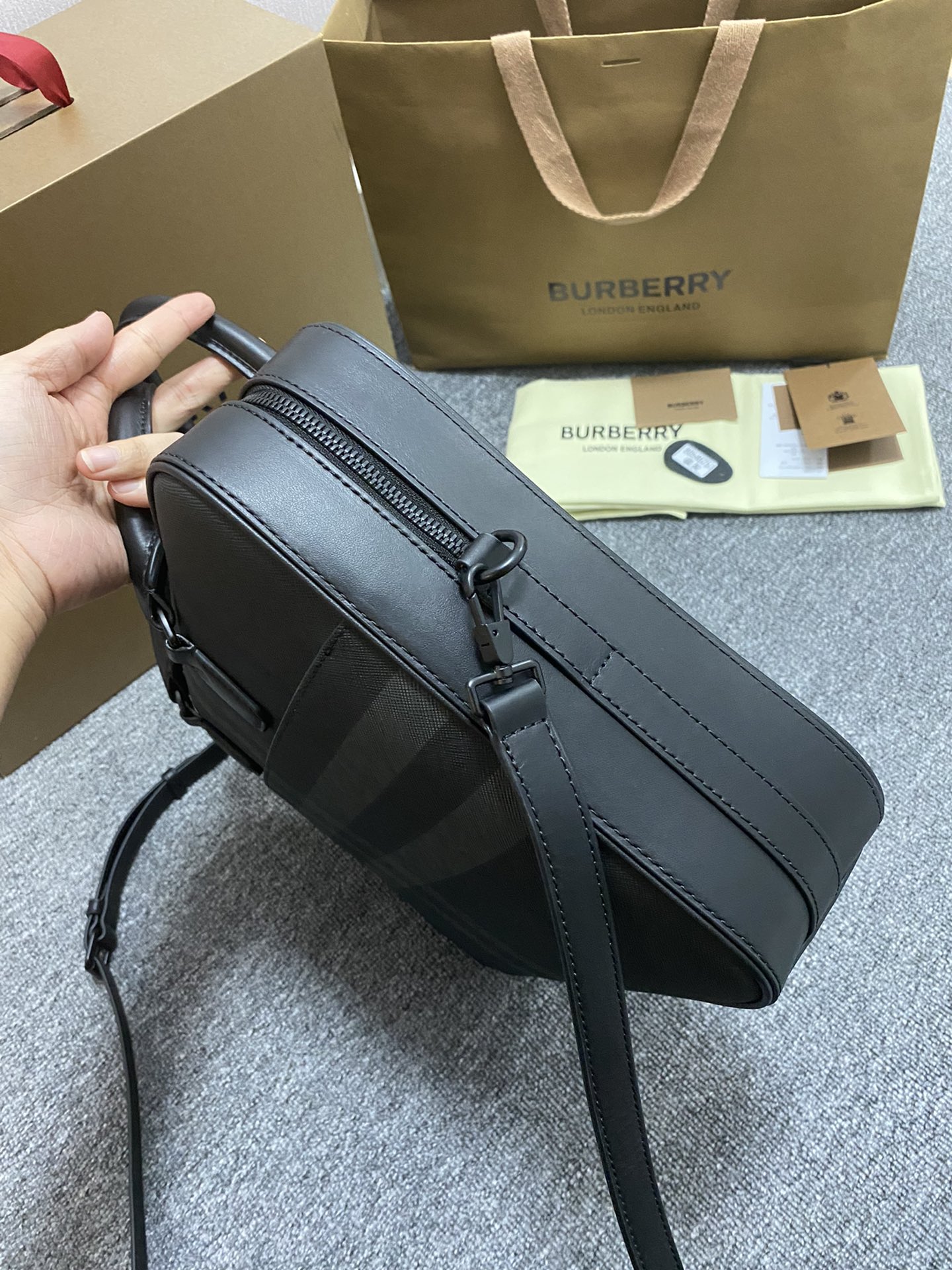 Burberry Ainsworth Briefcase Charcoal briefcase — travel commuting photo 3