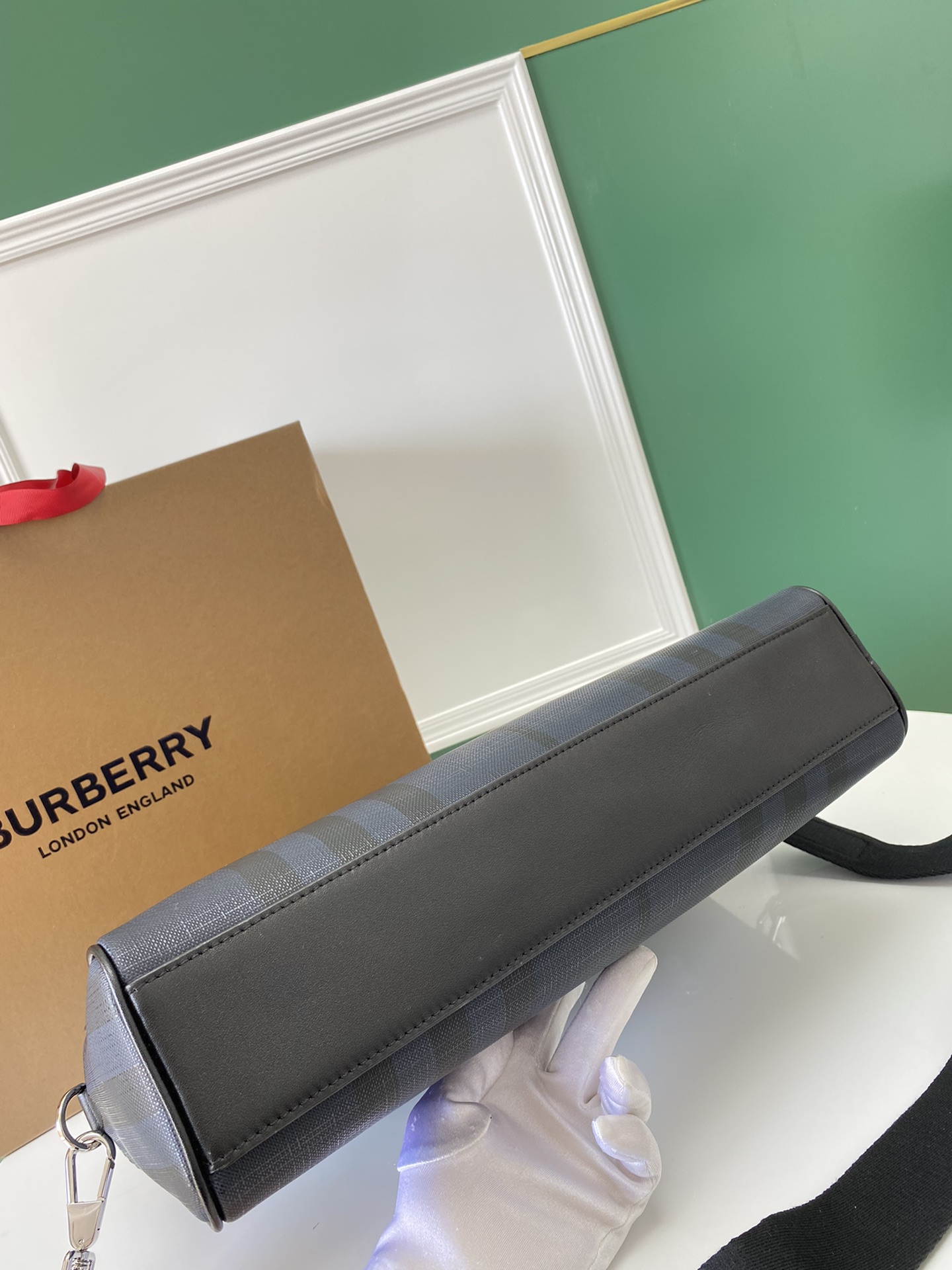 Burberry Ainsworth London Check Briefcase Charcoal briefcase photo 5