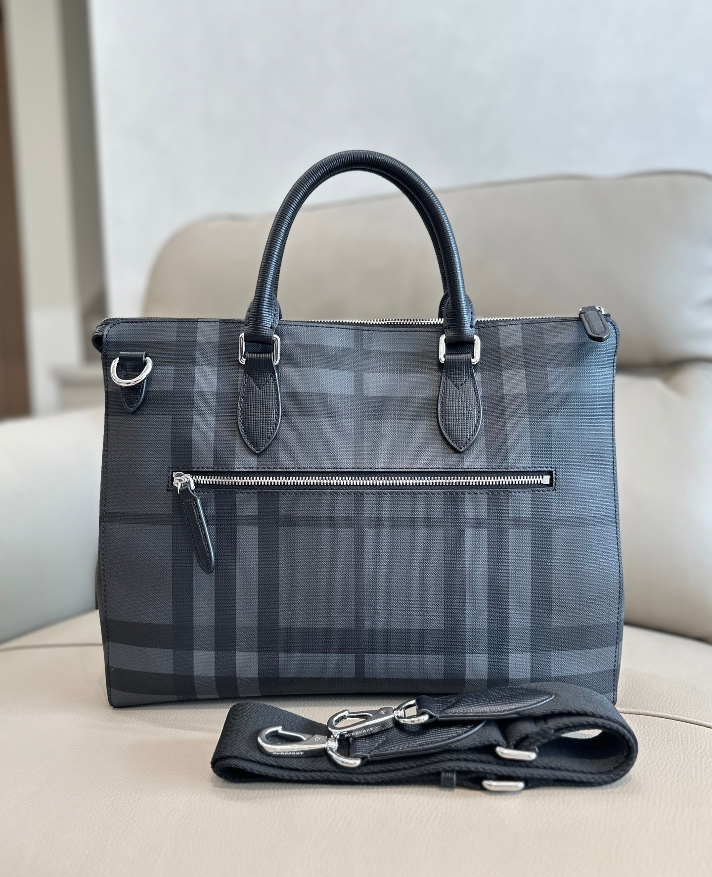 Burberry Briefcase Grey Check small business