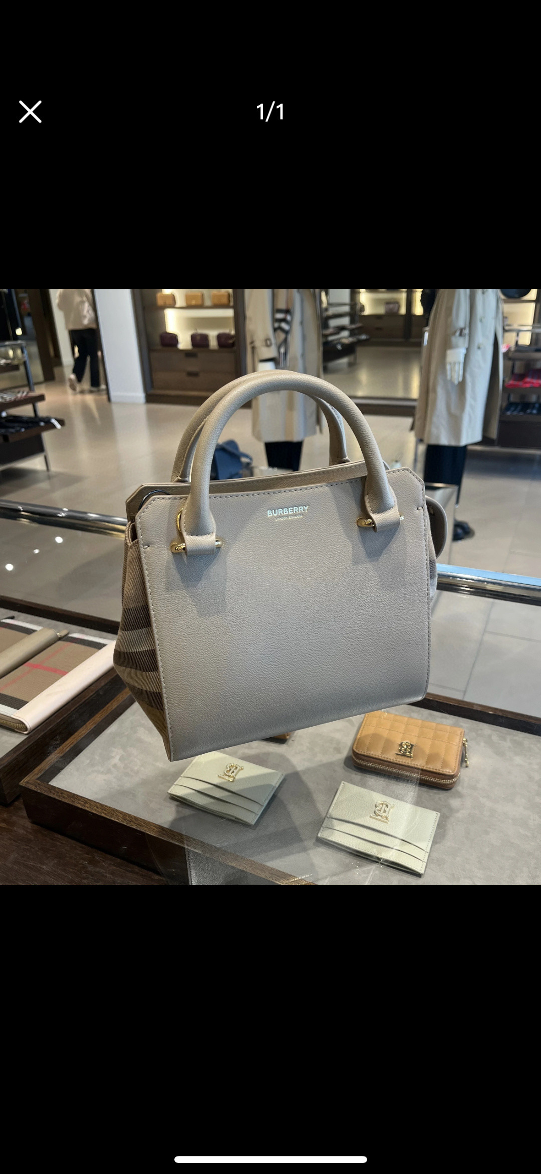 Burberry bag B's handbag crossbody bag, classic cotton plaid canvas and cowhide, bag zipper design, both sides can be folded and unfolded, multiple carrying methods, great upper body effect, size: 21/20/13 — photo 3