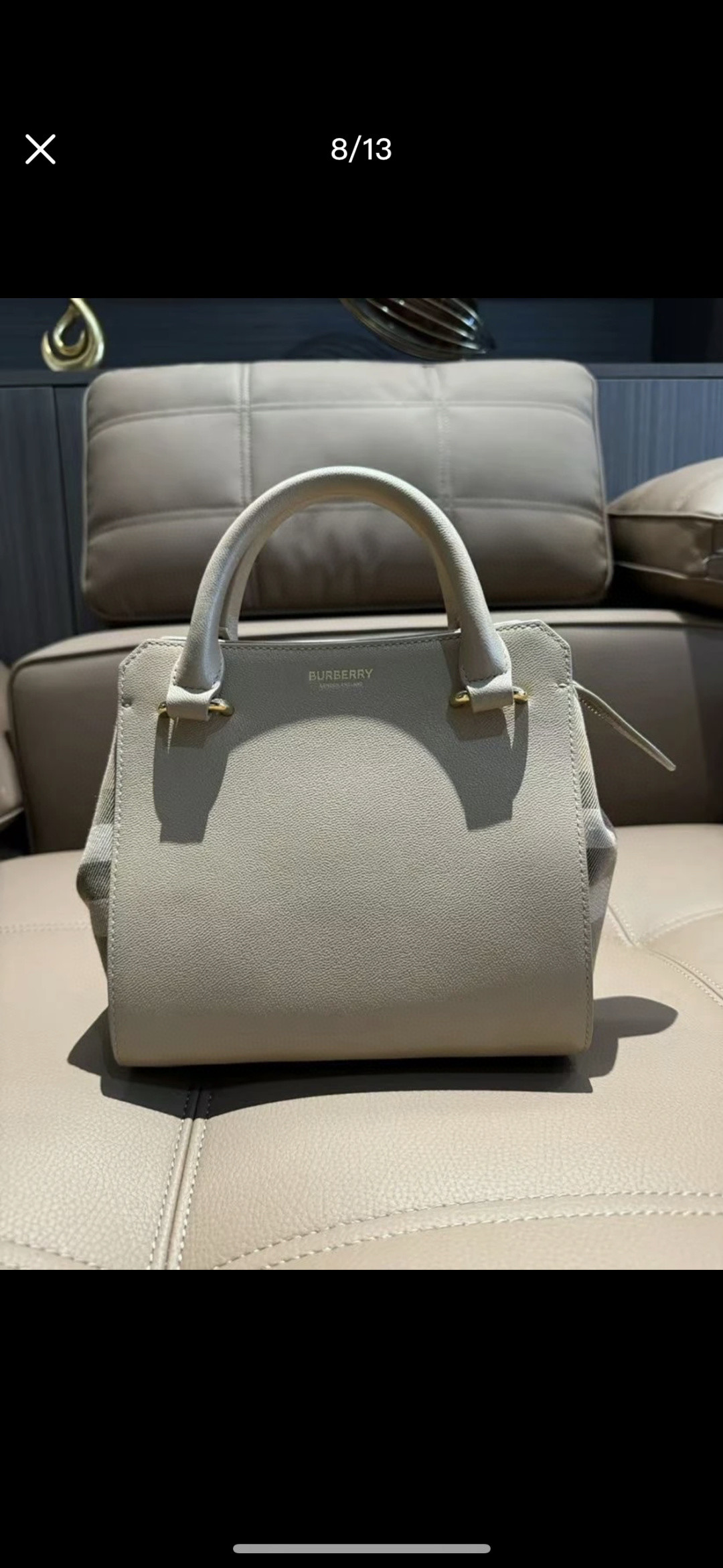 Burberry bag B's handbag crossbody bag, classic cotton plaid canvas and cowhide, bag zipper design, both sides can be folded and unfolded, multiple carrying methods, great upper body effect, size: 21/20/13 — photo 9
