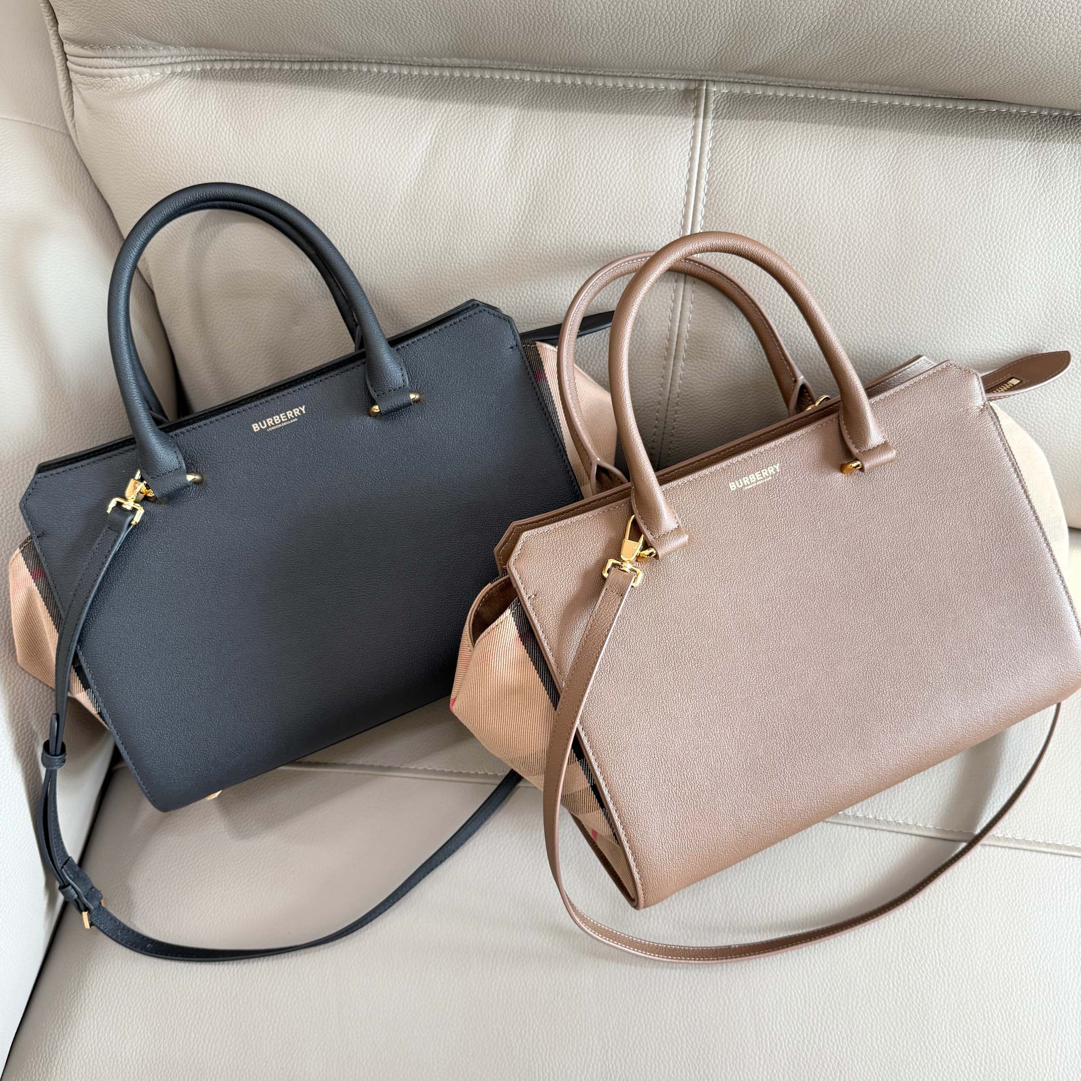 Burberry Bur Large Check Bag Tote Bag