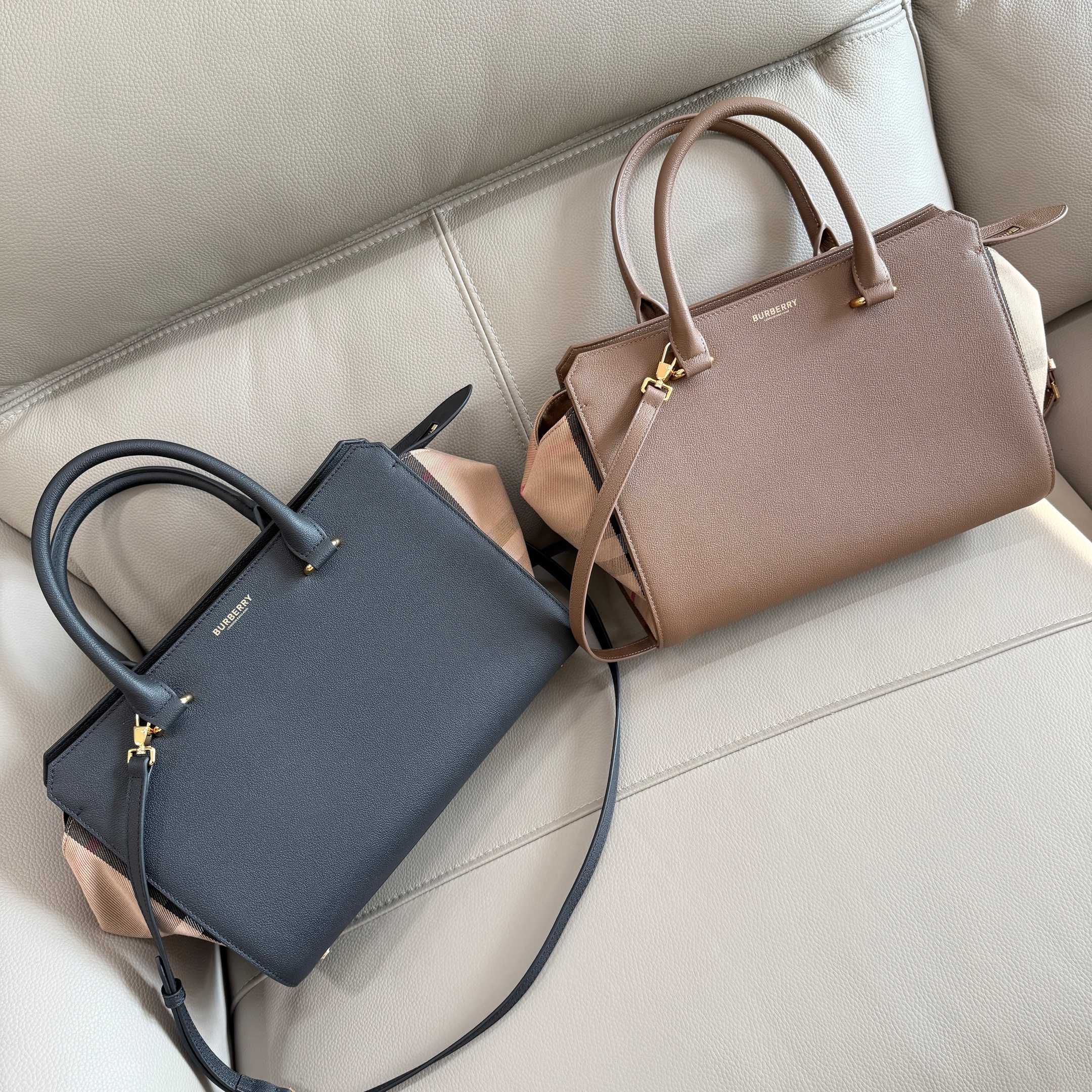 Burberry Bur Large Check Bag Tote Bag