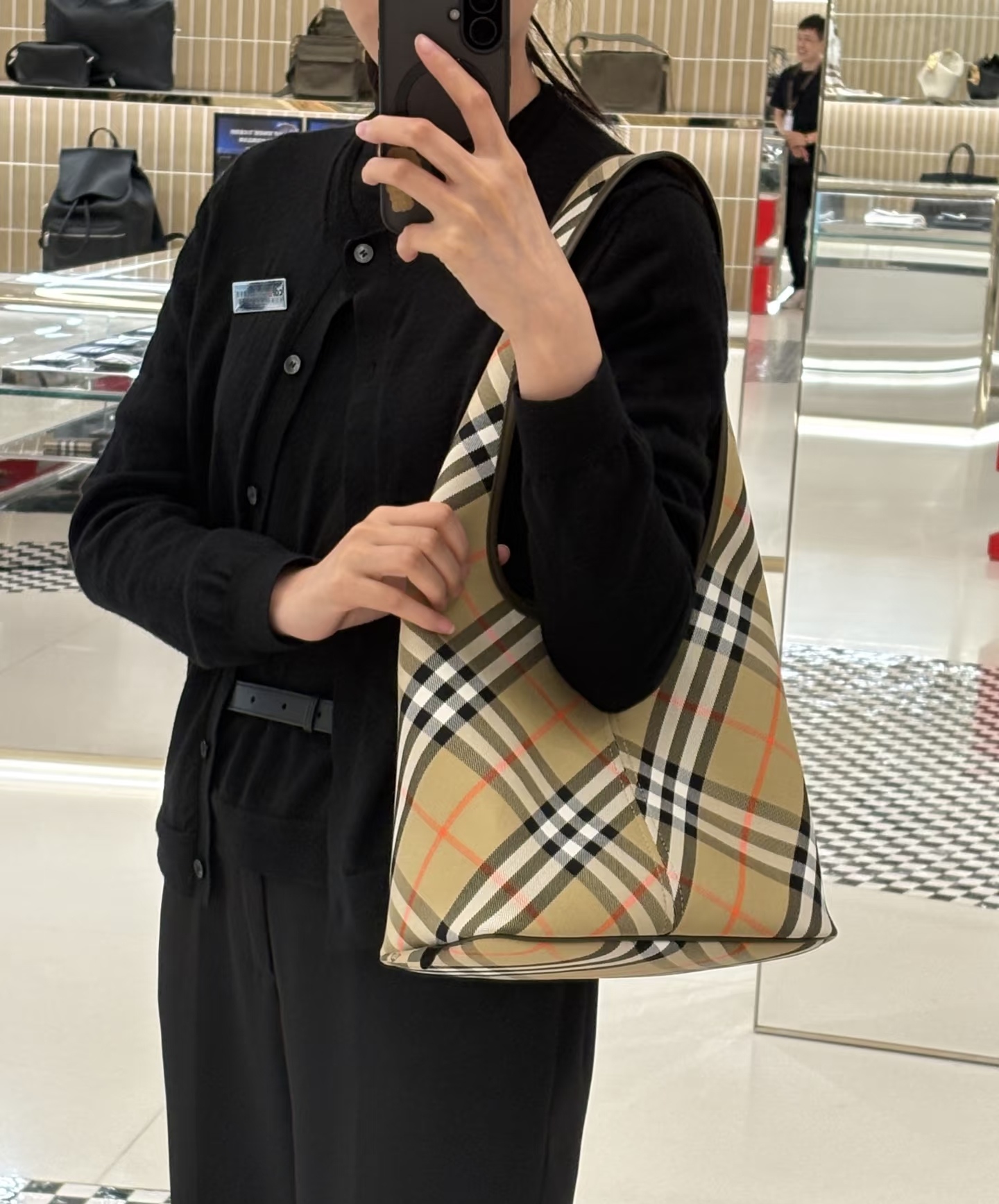 Burberry Check Sand small shoulder