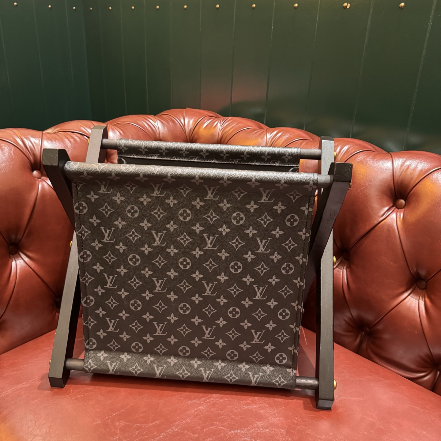 Louis Vuitton Monogram Canvas & Wood Magazine Rack, Home Decor Storage