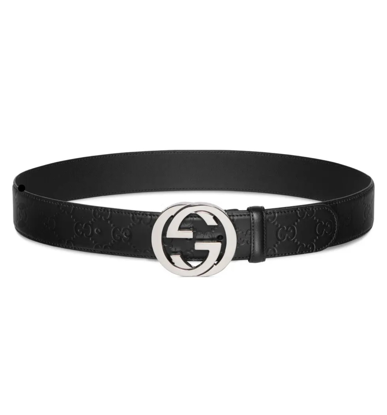 原单 Gucci 古弛意大利制造经典双G压花进口牛皮腰带皮带，商务休闲，宽度:40mm