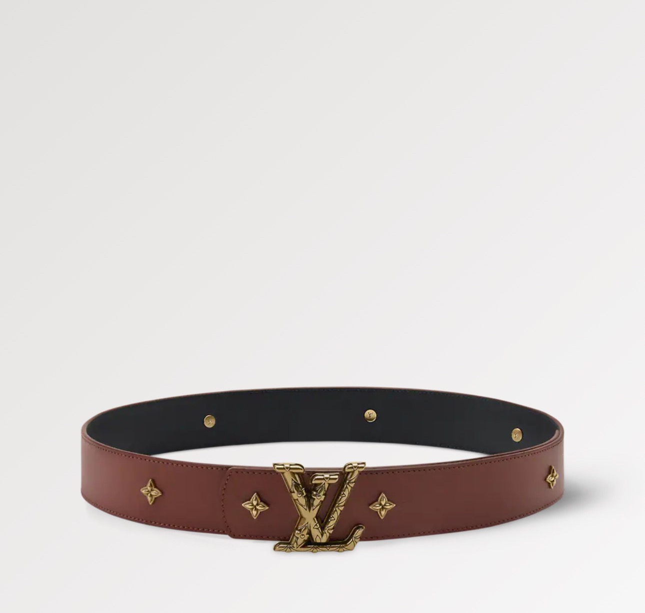 当季新款本款 LV Dimension Drift Flower Studs 40 毫米双面腰带格外吸睛