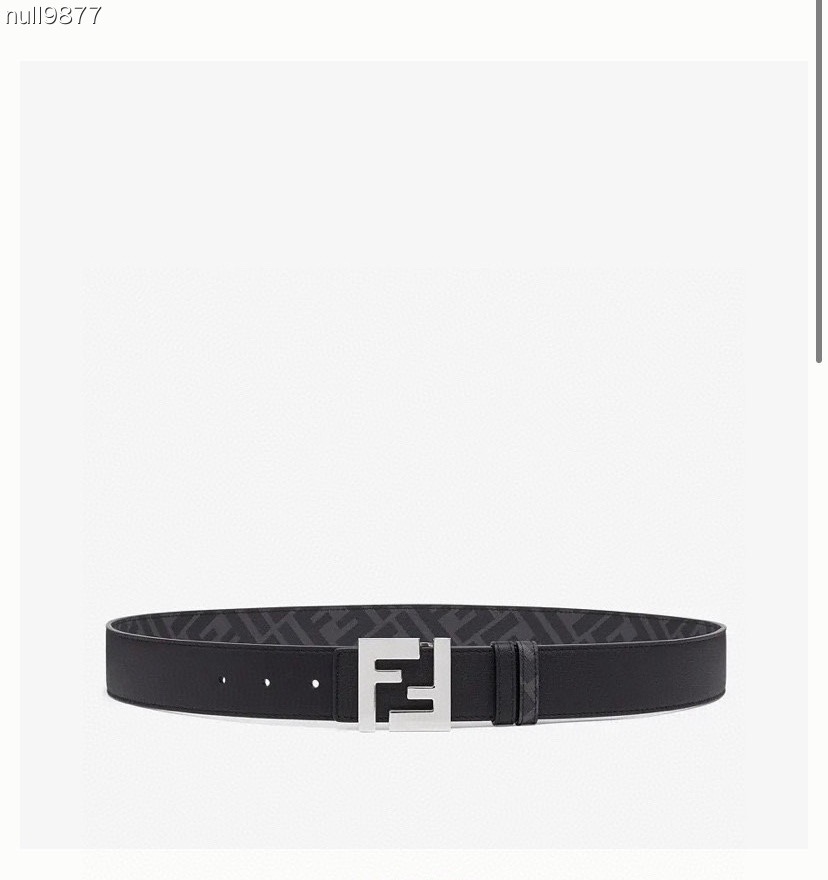 FENDI（芬迪）专柜同款 男款休闲双面用腰带 宽4.0cm 黑色粒面牛皮 另一面印有黑色和烟灰色FF图