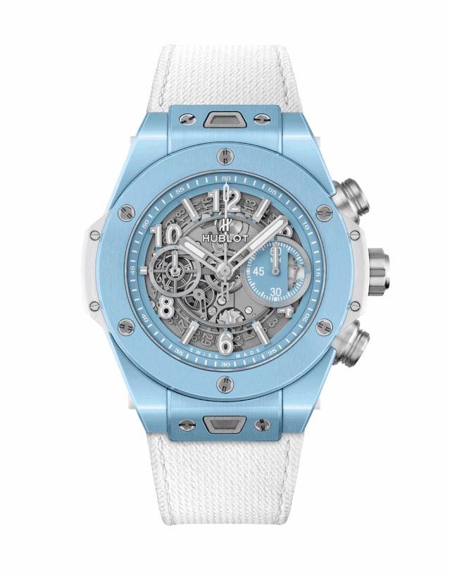 HUBLOT URICO Blue Wristwatch with Coloured Ceramics and Superior Functionality