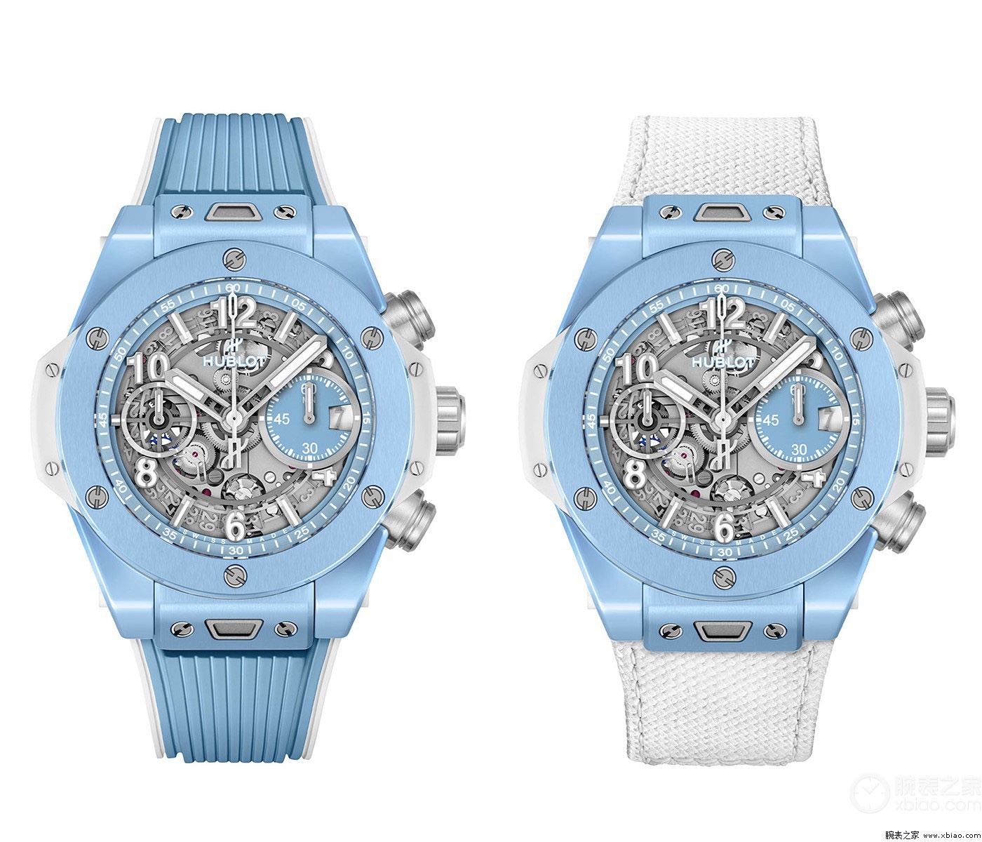 [HUBLOT Watches]The case is made of Tiffany blue ceramic Using alternating wir