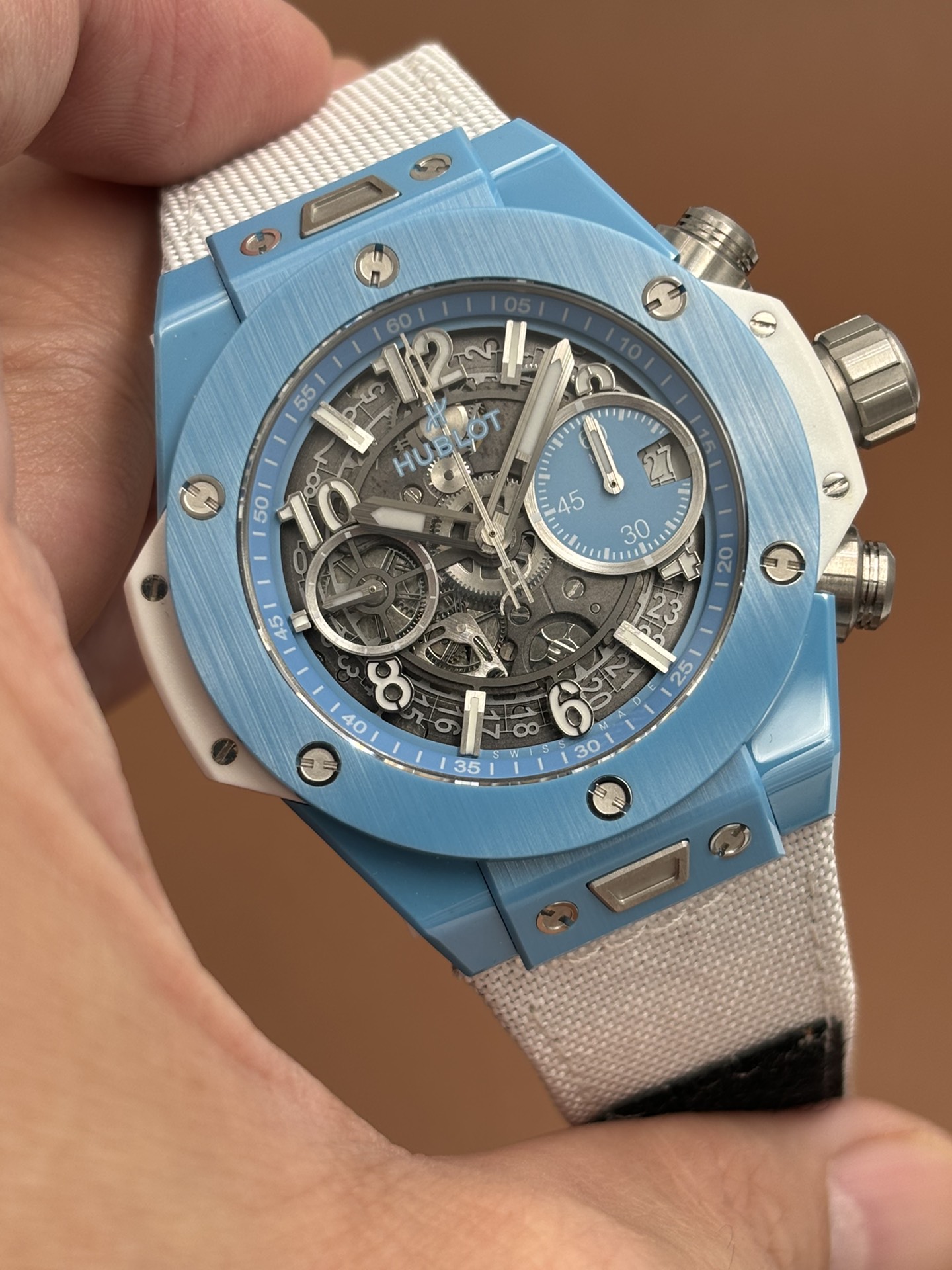 HUBLOT URICO Blue Wristwatch with Coloured Ceramics and Superior Functionality - 图片 7