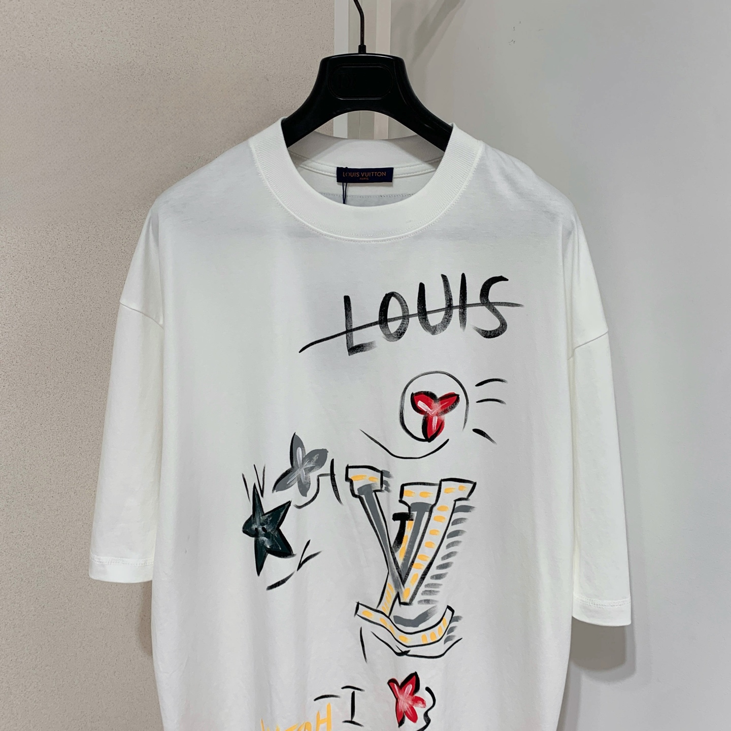 Louis Vuitton 2025 Summer Heavy Hand-Painted Short Sleeve Tee - Unisex S-XL 3 i1746644651616 4635 0 1