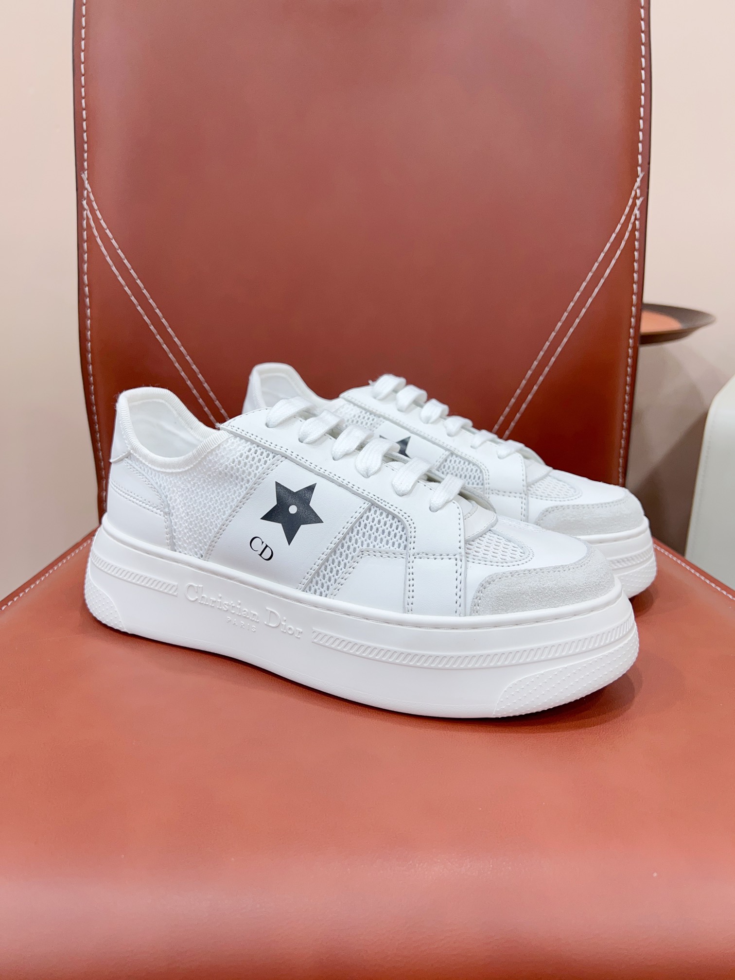 Dior Shoes Sneakers Cowhide Silk Casual