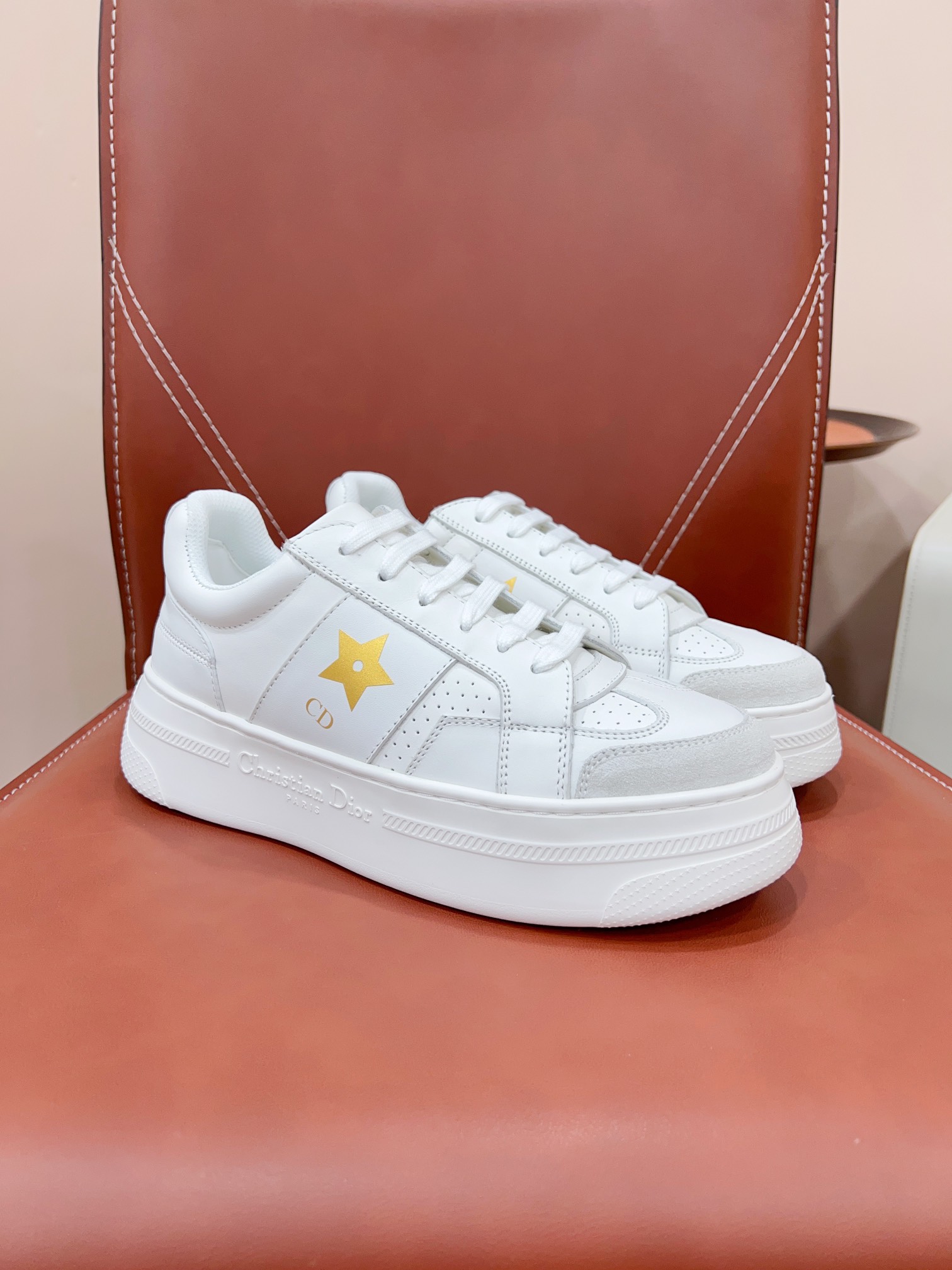 Dior Shoes Sneakers Cowhide Silk Casual