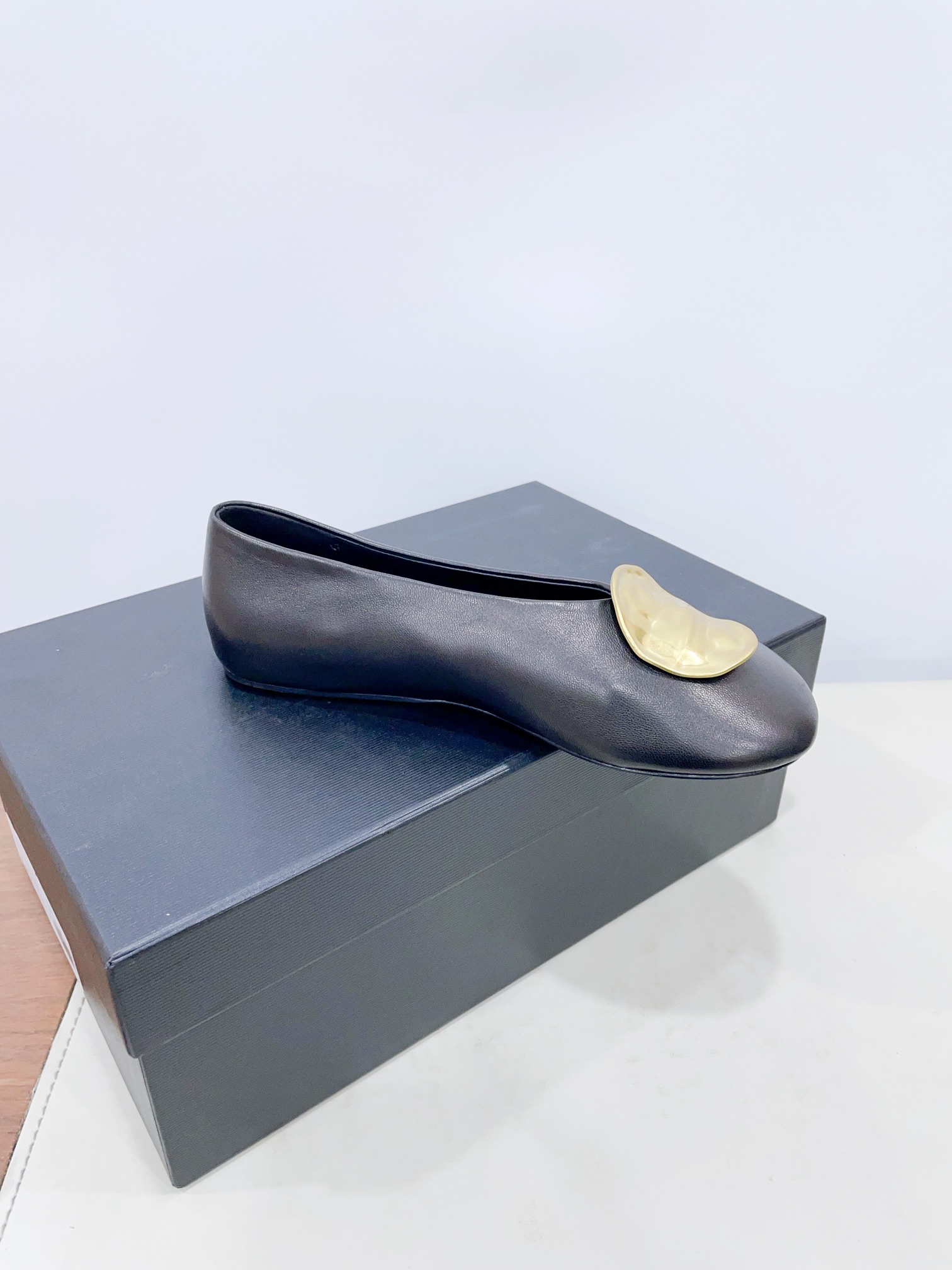 P700 Retro Roundhead Ballet Shoes: Sheepskin, Metal Buttons, Top Quality - 图片 7