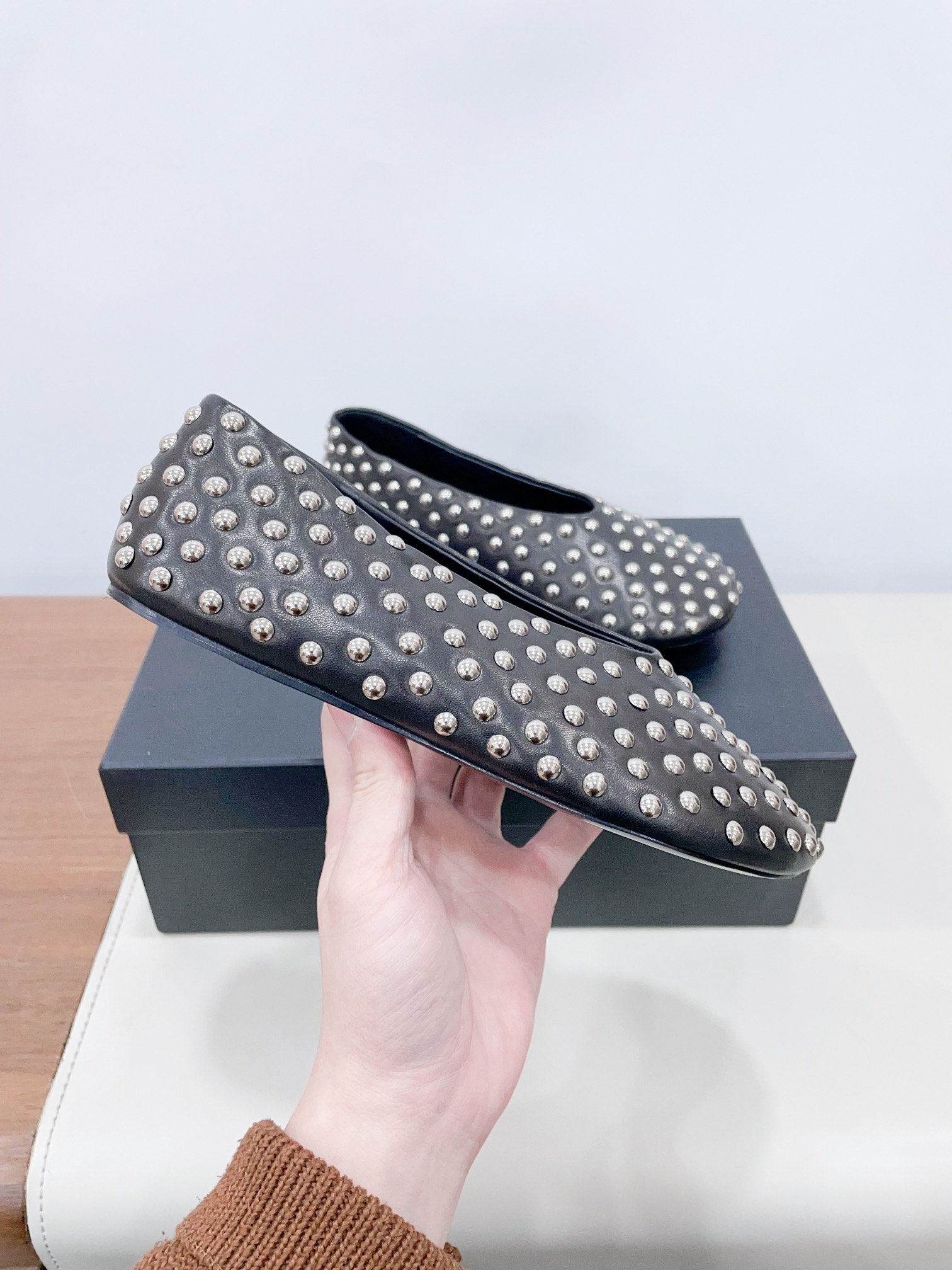 P700 Roundhead Burken Ballet Shoes: Retro Style with Sheepskin and Metal Buttons - 图片 4