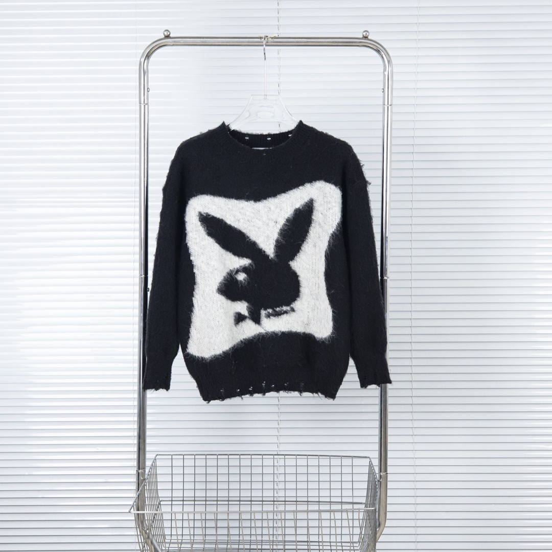 YAO C67 Saint Laurent Playboy Bucket: Sweet Rabbit Design, High Price, Black, S-XL - 图片 1