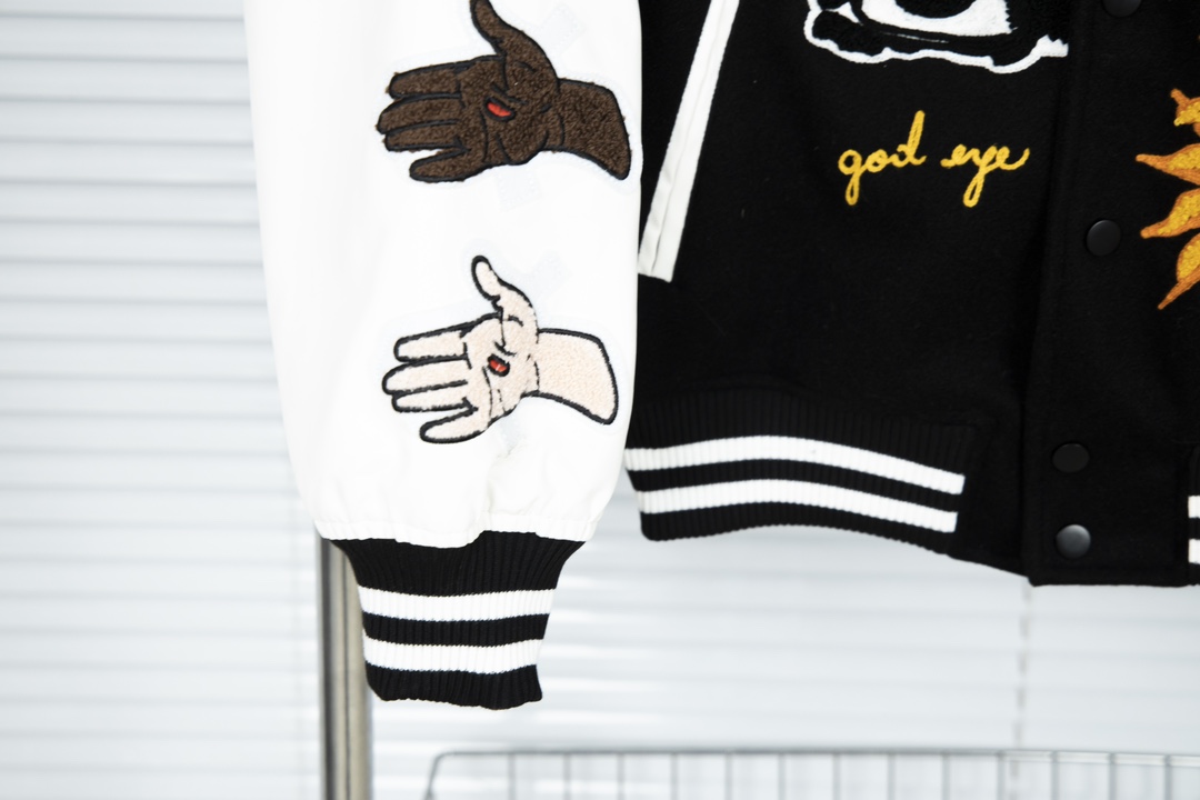 YAO C76 Embroidered Baseball Suit Jacket with Saint Michael Design - 图片 7