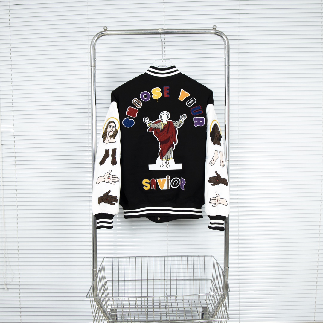 YAO C76 Embroidered Baseball Suit Jacket with Saint Michael Design - 图片 2