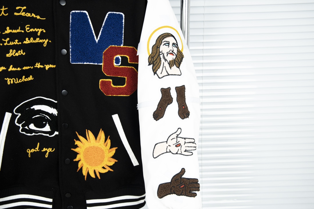 YAO C76 Embroidered Baseball Suit Jacket with Saint Michael Design - 图片 9
