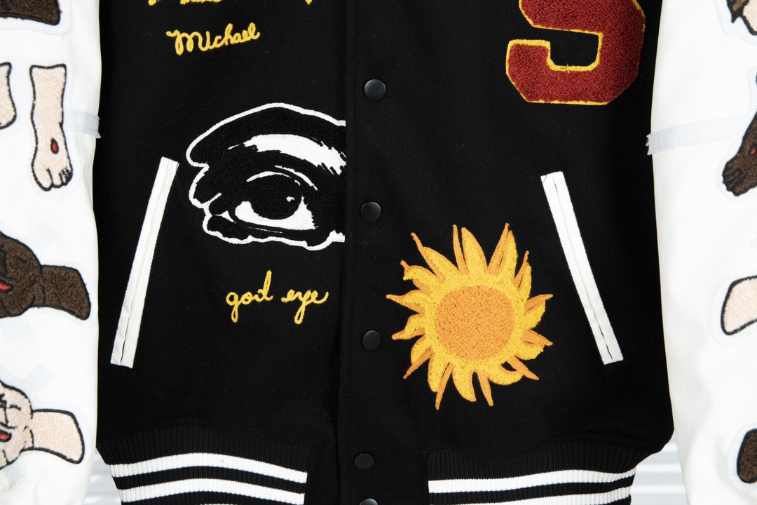 YAO C76 Embroidered Baseball Suit Jacket with Saint Michael Design - 图片 8