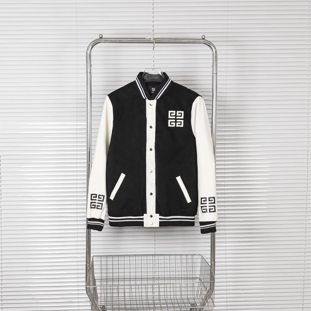 GIVENCHY’s High-Quality Leather Suit with Imported Tweeds, Black and White. - 图片 1