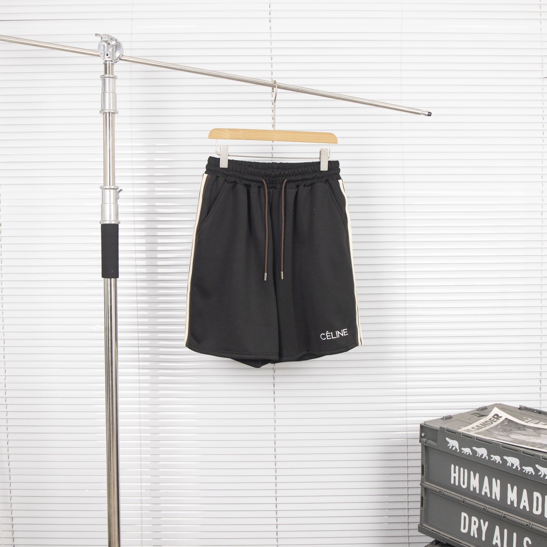 Celine 24SS Knitted Logo Shorts in 320g HBs Fabric, Unisex S-XL Sizes - 图片 1