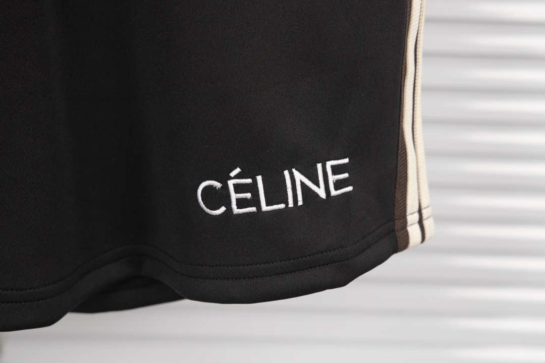 Celine 24SS Knitted Logo Shorts in 320g HBs Fabric, Unisex S-XL Sizes - 图片 9