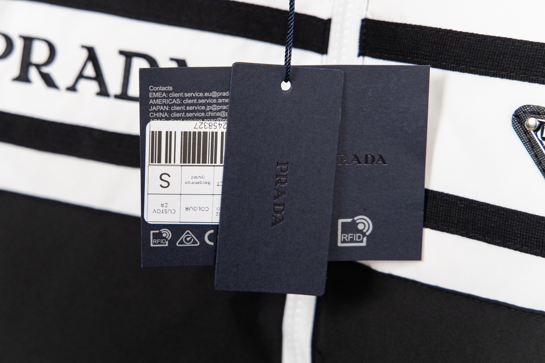 Prada Cotton Coat: Original Design, Unisex Style, Black Color, Sizes S-XL - 图片 3