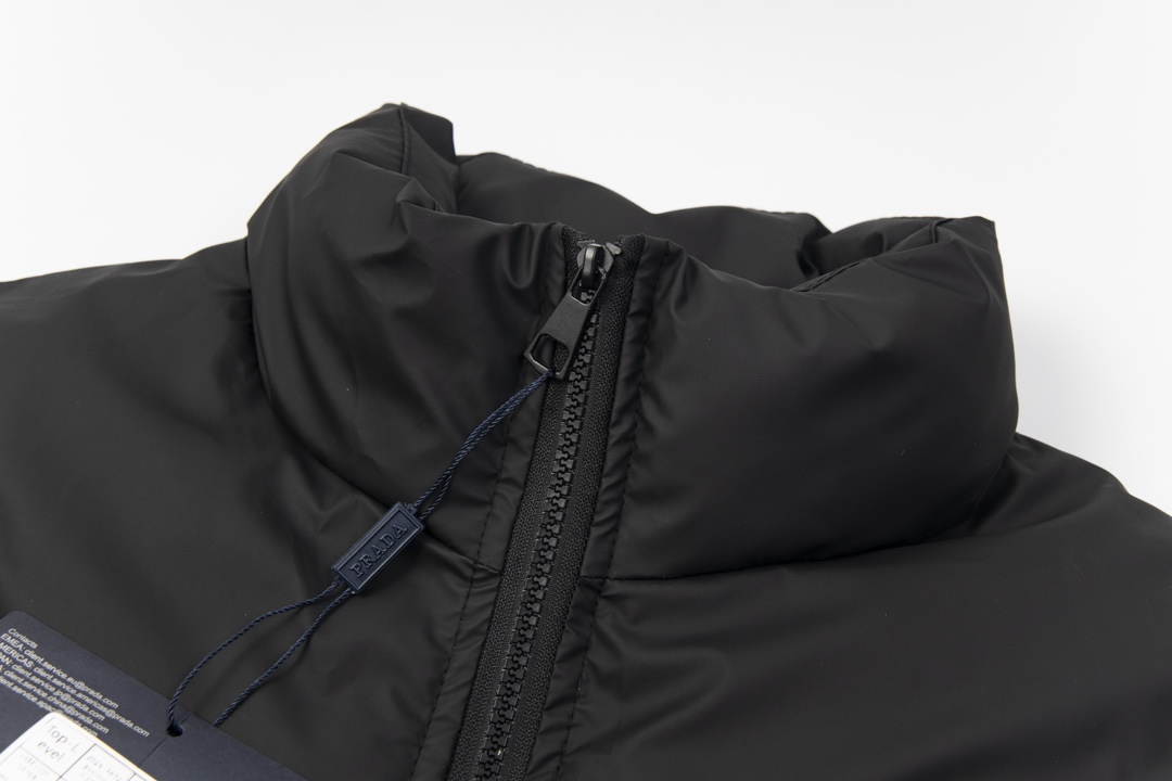 Prada Cotton Coat: Original Design, Custom Details for Success, Unisex Style, Black, S-XL - 图片 4