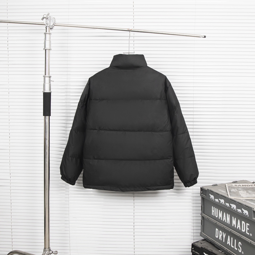 Prada Triangular Label Cotton Coat: Original Design, Unisex, Black, S-XL. - 图片 2
