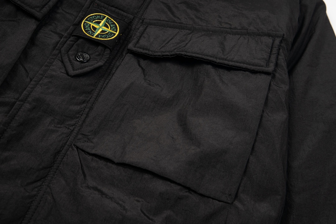 Stone Island FW23 Cotton Jacket: Innovative Design, Reflective, Waterproof, Sky Blue/Black, Sizes M-2XL - 图片 9