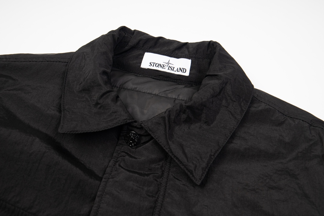 Stone Island FW23 Cotton Jacket: Innovative Design, Reflective, Waterproof, Sky Blue/Black, Sizes M-2XL - 图片 6