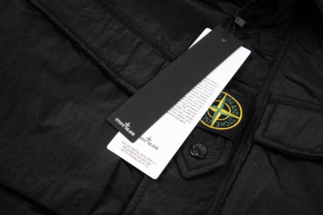 Stone Island FW23 Cotton Jacket: Innovative Design, Reflective, Waterproof, Sky Blue/Black, Sizes M-2XL - 图片 5