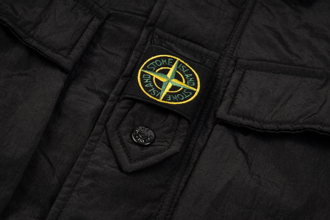 Stone Island FW23 Cotton Jacket: Innovative Design, Reflective, Waterproof, Sky Blue/Black, Sizes M-2XL - 图片 8