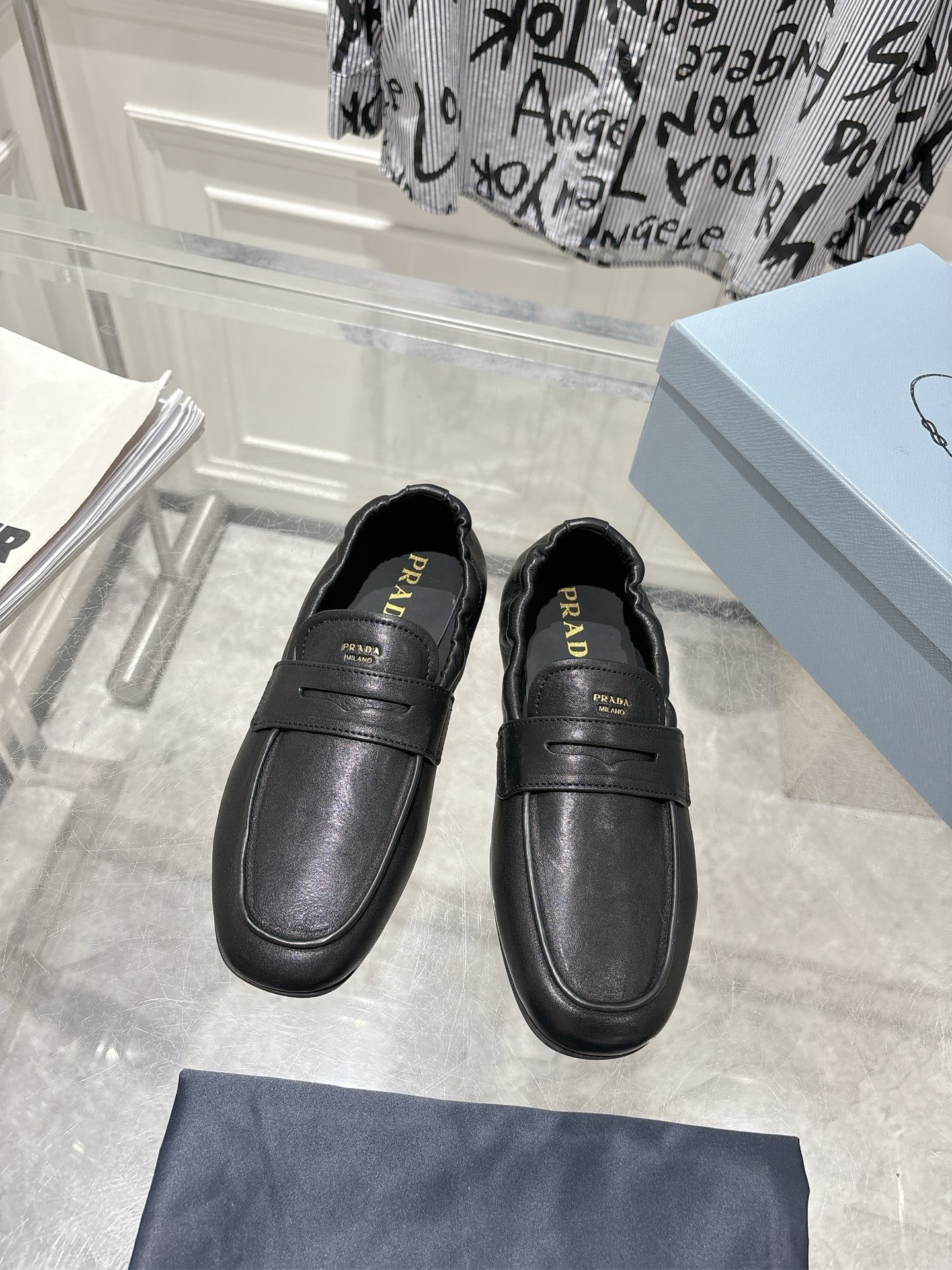 Prada 2025 Loafer Shoes Women's Leather Slip-Ons, Comfortable & Stylish
