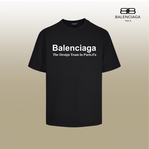 Balenciaga Logo Print Short Sleeve T-Shirt Cotton Blend Unisex 1 Balenciaga Logo Print Short Sleeve T-Shirt Cotton Blend Unisex