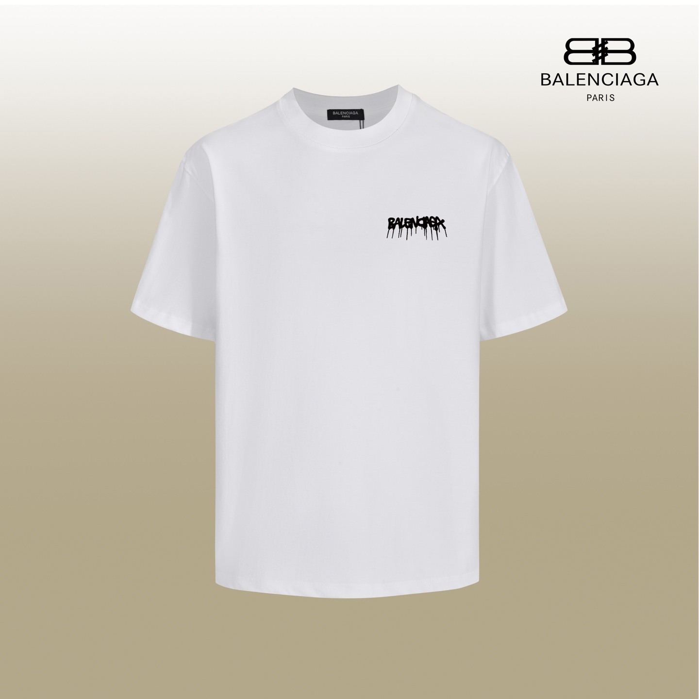 Balenciaga Logo Print Short Sleeve T-Shirt, White, Unisex