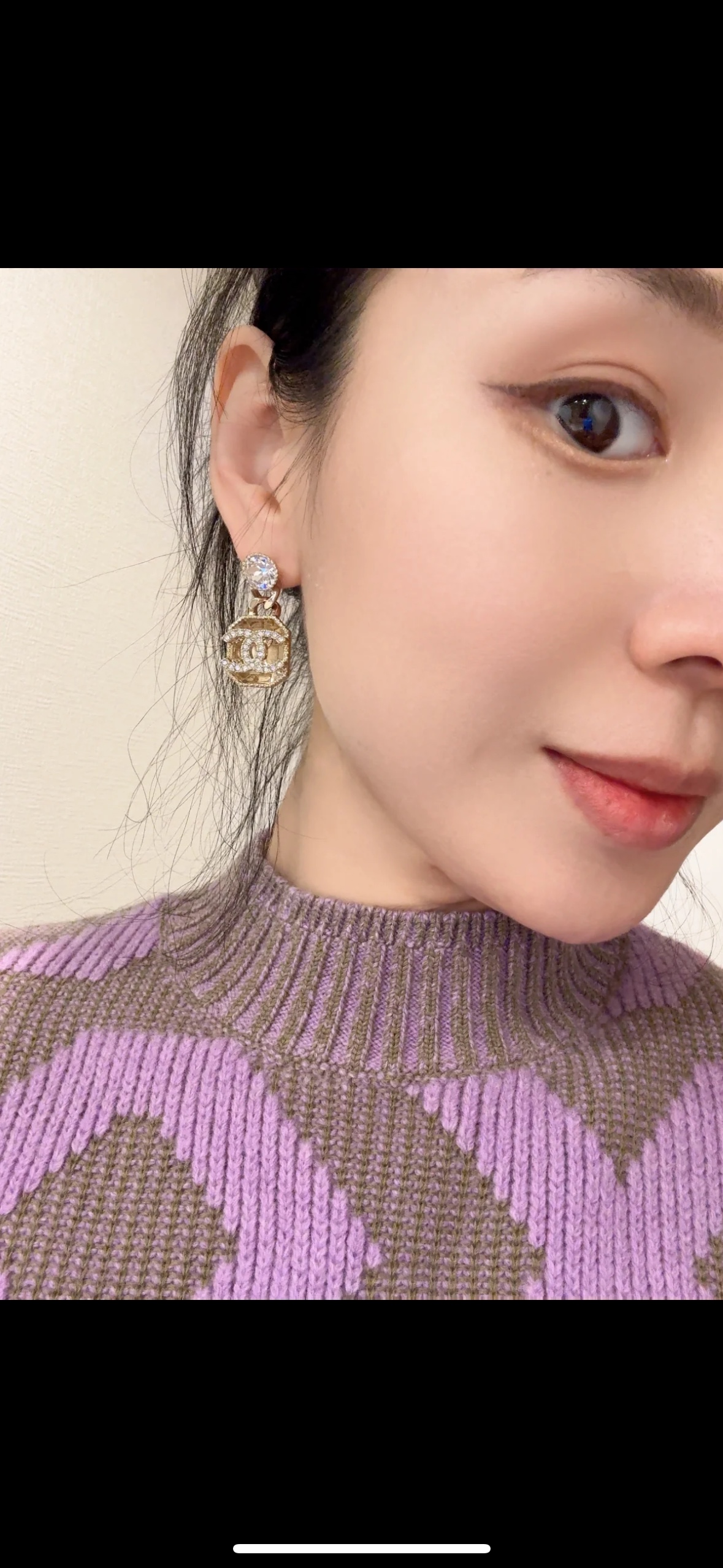  高品质 细节如图 【香圆钻吊8边耳钉】24年早春最新款款！火爆来袭！Z 6200，超级无敌的好看，简单