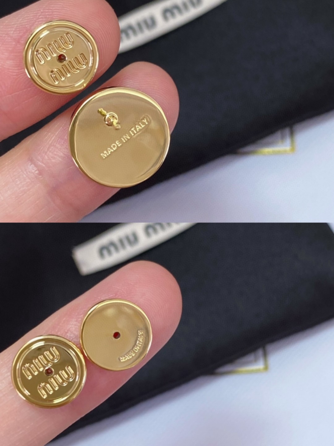  高品质 细节如图 【M!uM!u圆形珐琅耳钉】上耳方知它的美❗️俏皮又恰到好处的小可爱，超显白！这大概