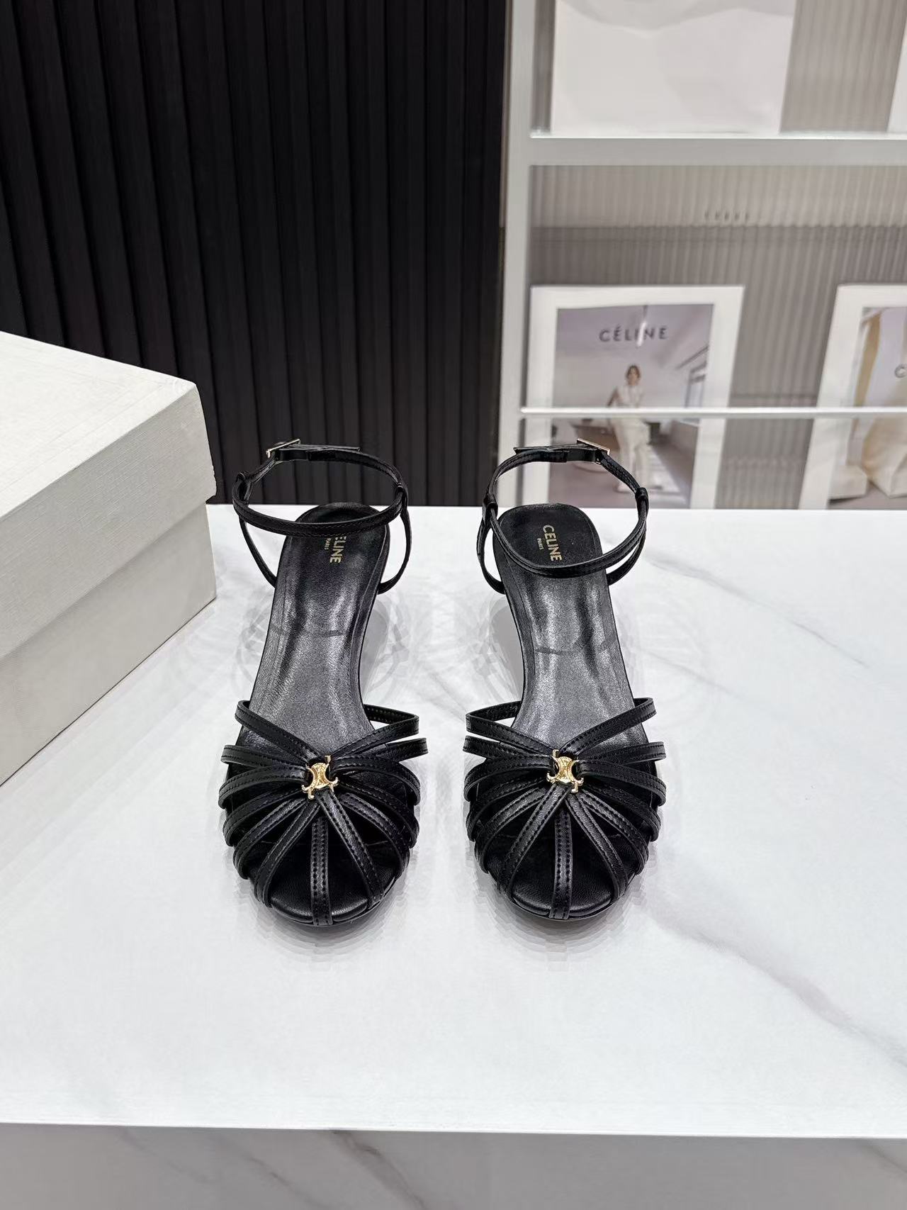 Celine Strappy Kitten Heel Sandals