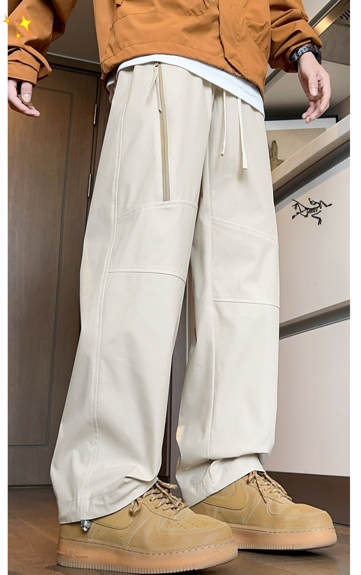 供💰80
      ARC'TERYX / 始祖鸟春夏款新款户外冲锋裤登山运动裤暴雨防泼水休闲工装裤男韩版潮流百搭宽松伞兵裤可调节裤脚

户外休闲登山徒步休闲长裤!特定面料，非常结实具备良好的透气性和运动自由度！

军工级立体剪裁，自由活动不受拘束！简洁的造型非常大气！户外，运动，休闲多功能！任何场合都可以轻松驾驭！
上身更加没有束缚感！！
腰部松紧腰带，方便调节腰部松紧！两侧防水拉链口袋更加实用方便！！
立体剪裁设计，上身显高显瘦！
颜色：黑色  军绿 杏色
尺码：M-4xl





















