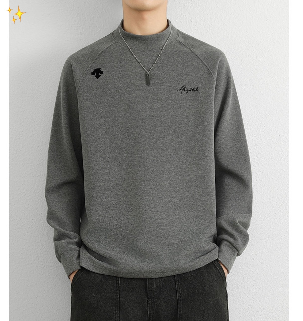 供货价:80💰『常熟热销篇章』顶级贸易货,工厂1:1定制,原包装+原吊牌
  DESCENTE迪桑特高品质 半 高领阳离子长袖纯色宽松简约保暖打底衫外套
🔥超级大爆款 实体店卖爆 一货难求的来了 完!全!不!挑!人! 轻松驾驭 巨好看巨白搭 万元ZP打版 1:1完美还原 
 🔥逼格直接拉满 单穿叠穿都好看 男女都可以轻松驾驭 如果你更在意品质 也要尊重价格 和市面上那种薄的透底一穿起球的垃圾货完全不是一码事 如果说款式让你一眼发亮 那品质才是你更应该关注的点 逼格直接拉满 单
🔥质量决定上身效果 质量差再好的款式也是城乡结合部气质 我们只做长久生意 质量决定人品 拿回去放心穿放心洗 版型品质绝对让你眼前一亮 只做对版高品质 做高货硬货 拒绝垃圾货 拒绝快餐货 良心品质 良心价格 你值得拥有 !
颜色: 黑灰 米杏 花驼 花灰 深咖
尺码:M L XL 2XL 3XL【见下图】