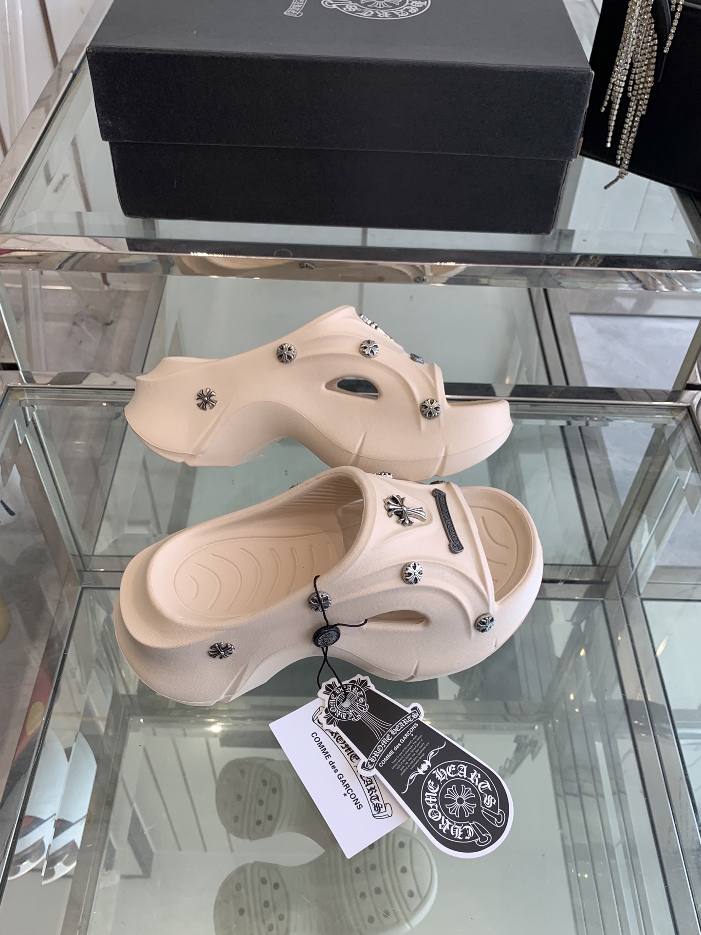 Trendy Summer Lazy Slippers: Chrome Hearts Crots, 400 Pounds, Various Sizes. - 图片 8