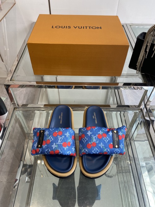Louis Vuitton Pool Pillow Comfort Flat Sandal with Cherry Monogram 1 Louis Vuitton Pool Pillow Comfort Flat Sandal with Cherry Monogram