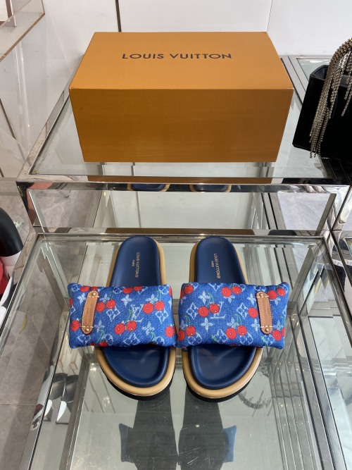 Louis Vuitton Pool Pillow Comfort Flat Sandal Monogram Cherry Print 1 Louis Vuitton Pool Pillow Comfort Flat Sandal Monogram Cherry Print